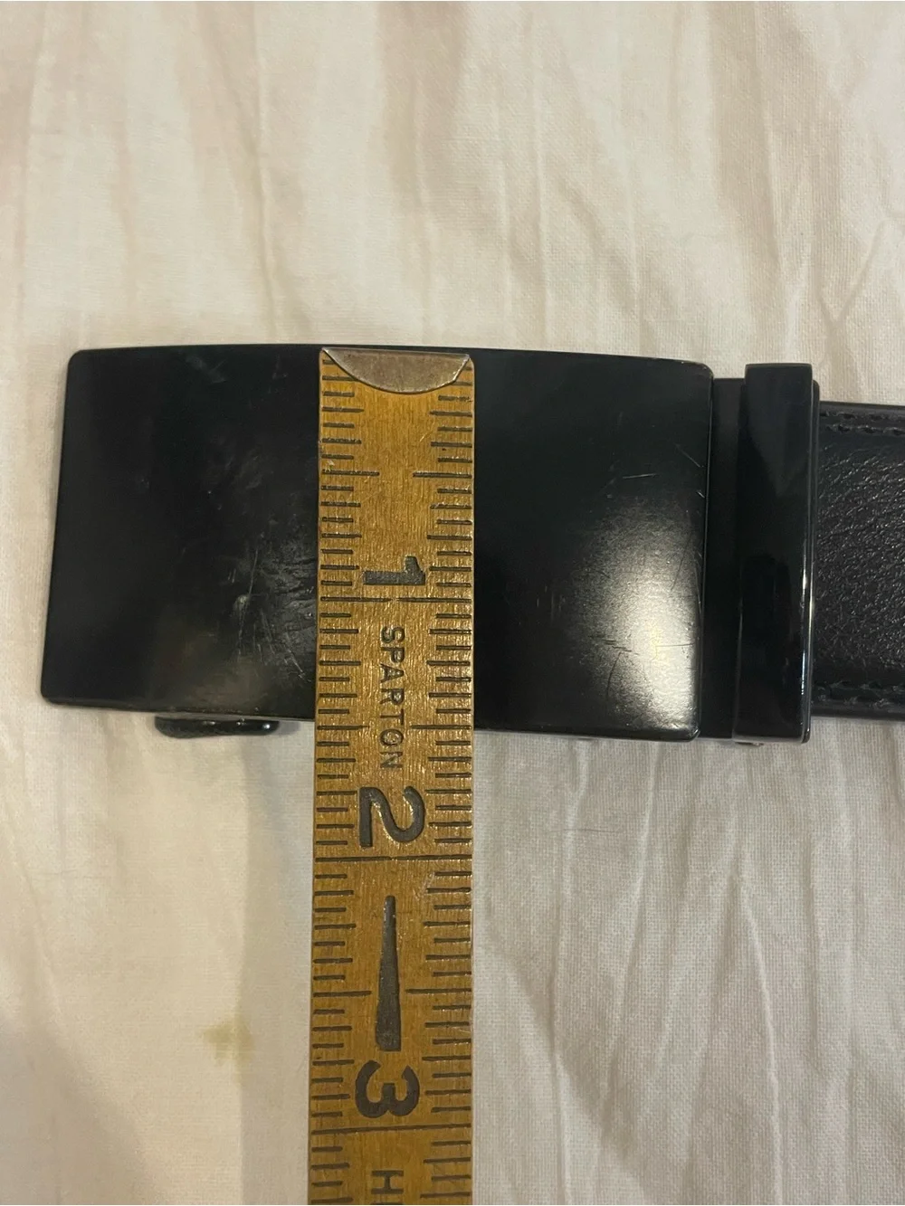Lavemi Men’s Black Leather Ratchet Belt Automatic Buckle 43”